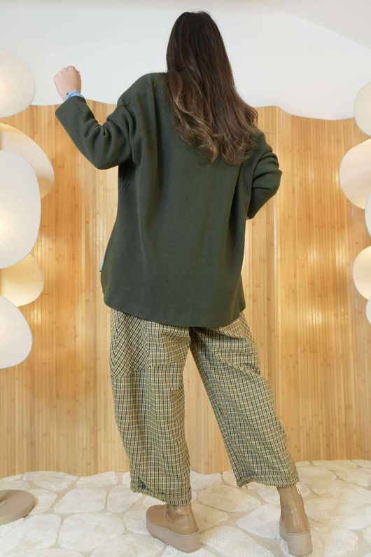 Purdy V Neck Luxury Blanket Knit Khaki